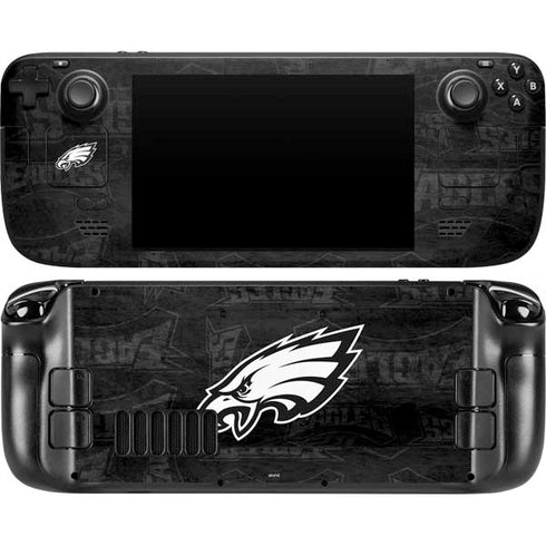 NFL Philadelphia Eagles Black & White Steam Deck Handheld Gaming Computer Skin